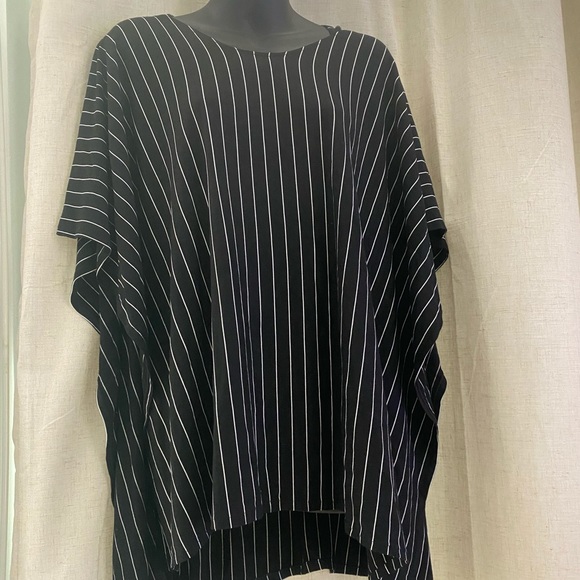 Bebe striped poncho with hood - Picture 3 of 4